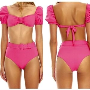 New Agua Bendita Pink Romina Bikini Top Size M